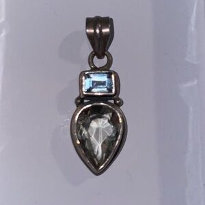 Sterling Silver Aquamarine and Peridot pendant